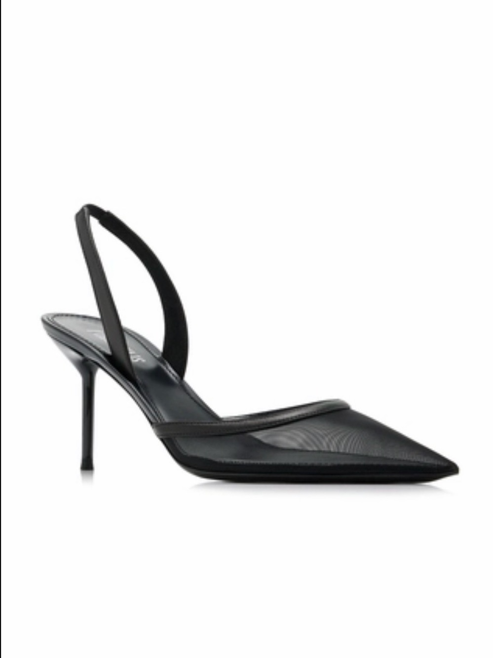 Paris Texas Black Mesh Pointed Toe Lidia Slingback Stiletto